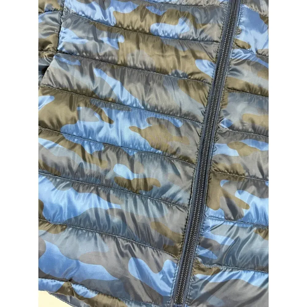 Gap Kids Boys’ Lightweight Puffer Vest Blue Camo Large 10-11